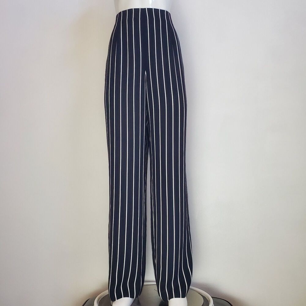 Liz Claiborne Navy Striped Wide Leg Pants